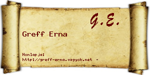 Greff Erna névjegykártya